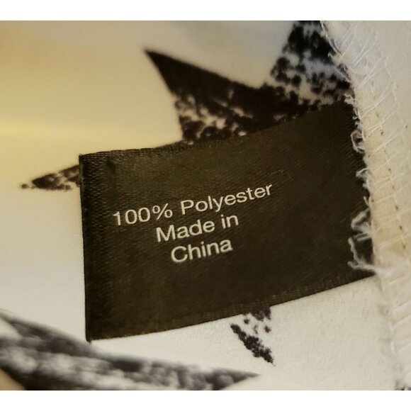 Lane Bryant Lightweight Star Print Cream/Black Button Up Tunic Top Size 18/20 *F - Picture 8 of 10